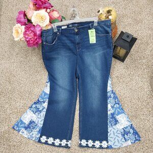 3041 Size 22PW Diane Gilman Upcycled Bell-Bottoms